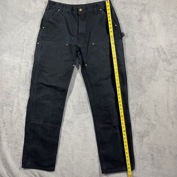 Vintage Carhartt Double Knee Black Carpenter Pants B0 1BLK USA Made Men’s 38x36 - Picture 2 of 10